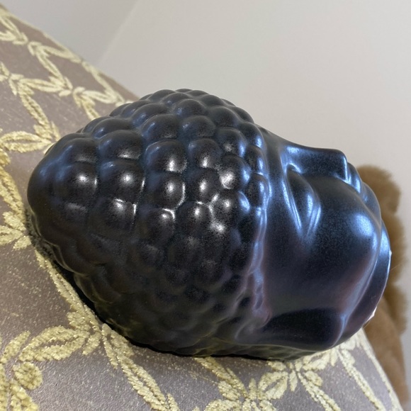 NWT Glazed Ceramic Buddha Bust / Head Statue Black 🖤 Namaste’ 🖤 - Picture 8 of 10